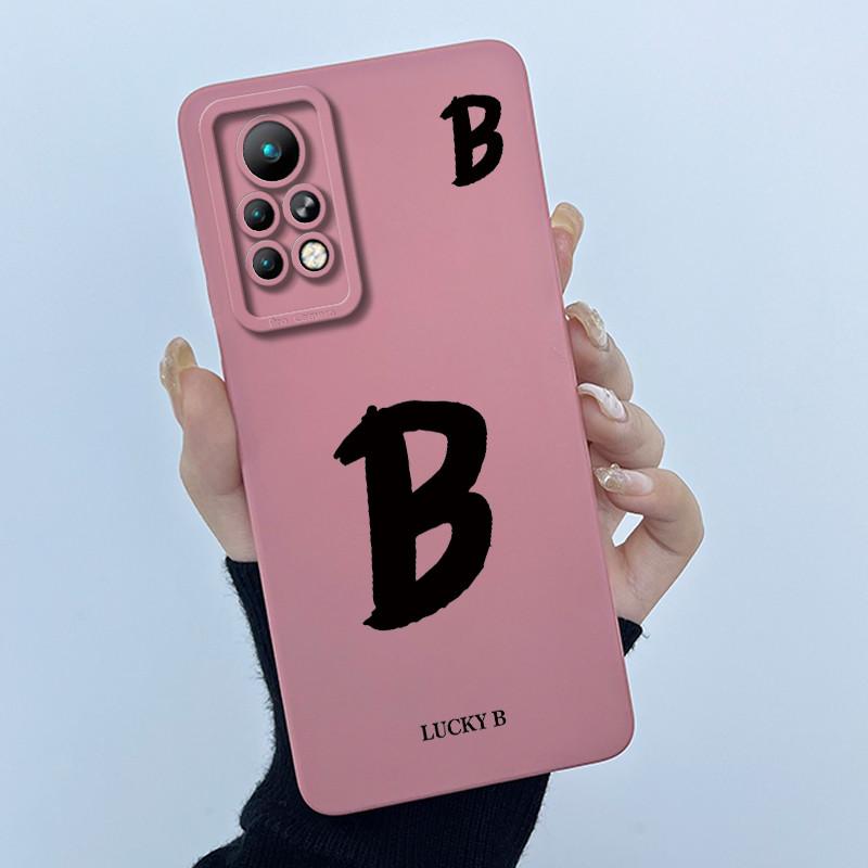 For Infinix Note 11s X698 Case infinix Note 11 Pro X697 Casing Shockproof Lucky Initial Letters Silicone Soft Matte Bumper Cover