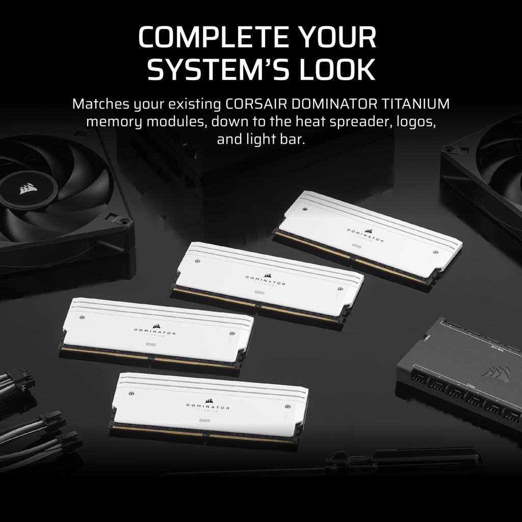 Corsair DOMINATOR Титановый комплект для улучшения RGB-подсветки DDR5 - 2 модуля - 0 ГБ ОЗУ - Совместим с CORSAIR iCUE - Белый