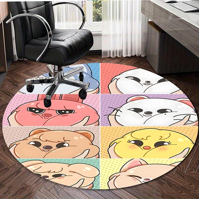 1pc Kpop Team1 Design Printed Area Round Carpet for Bedroom Living Room Home Decor Rugs Mat Non Slip Mat Rug for Bedside