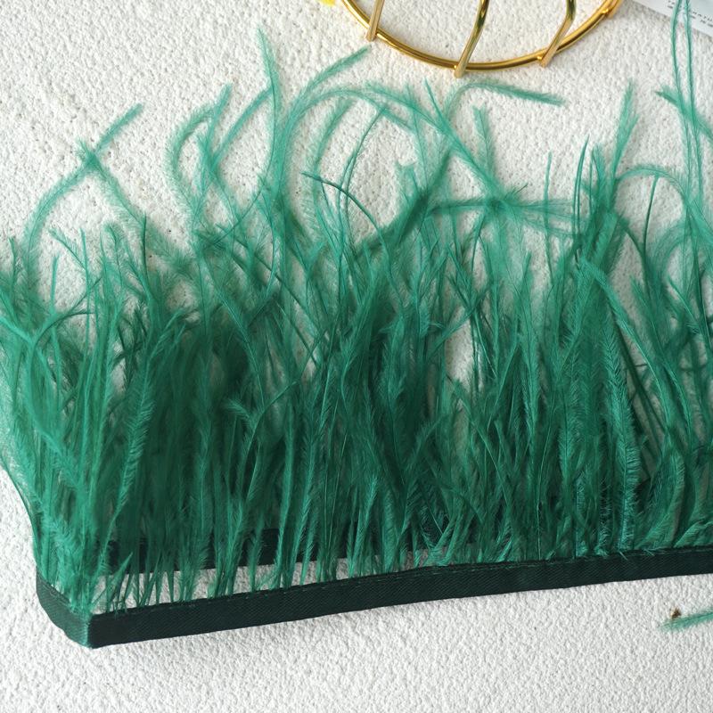 Decorative Feather Cloth Strip 10-15Cm Ostrich Hair Cloth Edge Dress Cuffs Latin Dance Skirt Diy Clothing Accessories