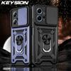KEYSION Shockproof Case for Redmi Note 12 Pro + 5G 12S 12 4G Slide Camera Lens Protection Phone Cover for Xiaomi POCO X5 F5 Pro
