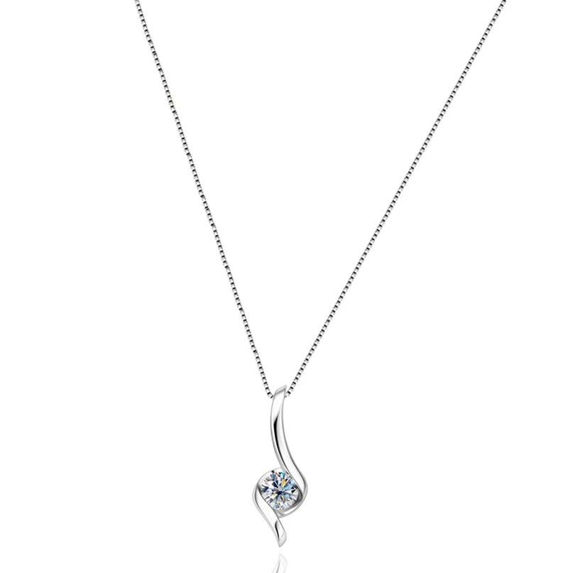 Real D Color 1 Carat Moissanite Pendant Necklace For Women S925 Sterling Silver Plate Pt950 Clavicle Chain Jewelry