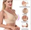 Women Brassiere Large Size Comfortable Seamless Underwear Wireless Brassiere Gathered Push Up Bralette Front Buckle Cross Back Bra Womens Lingerie