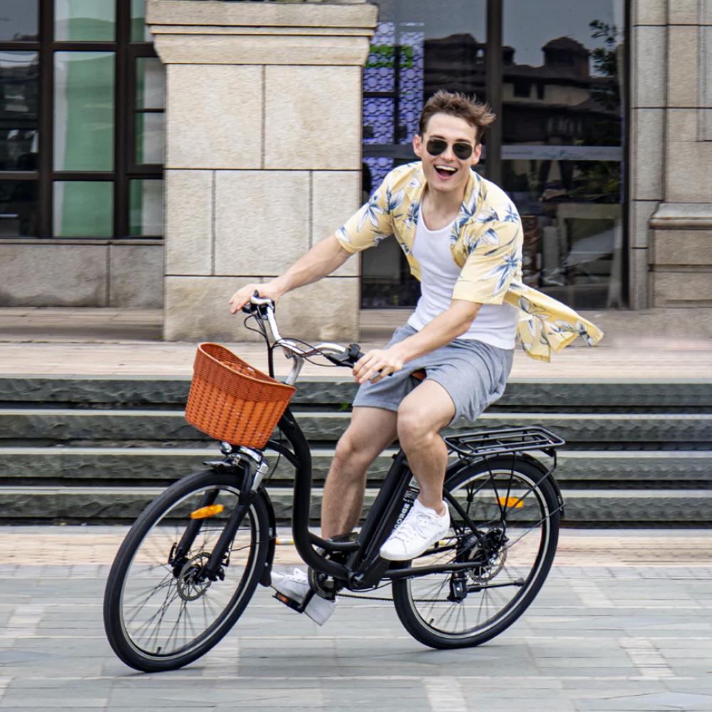 Electric Bike DYU C6 26" 250W Motor 12.5AH Max Range 60Km Load 120Kg Black or White