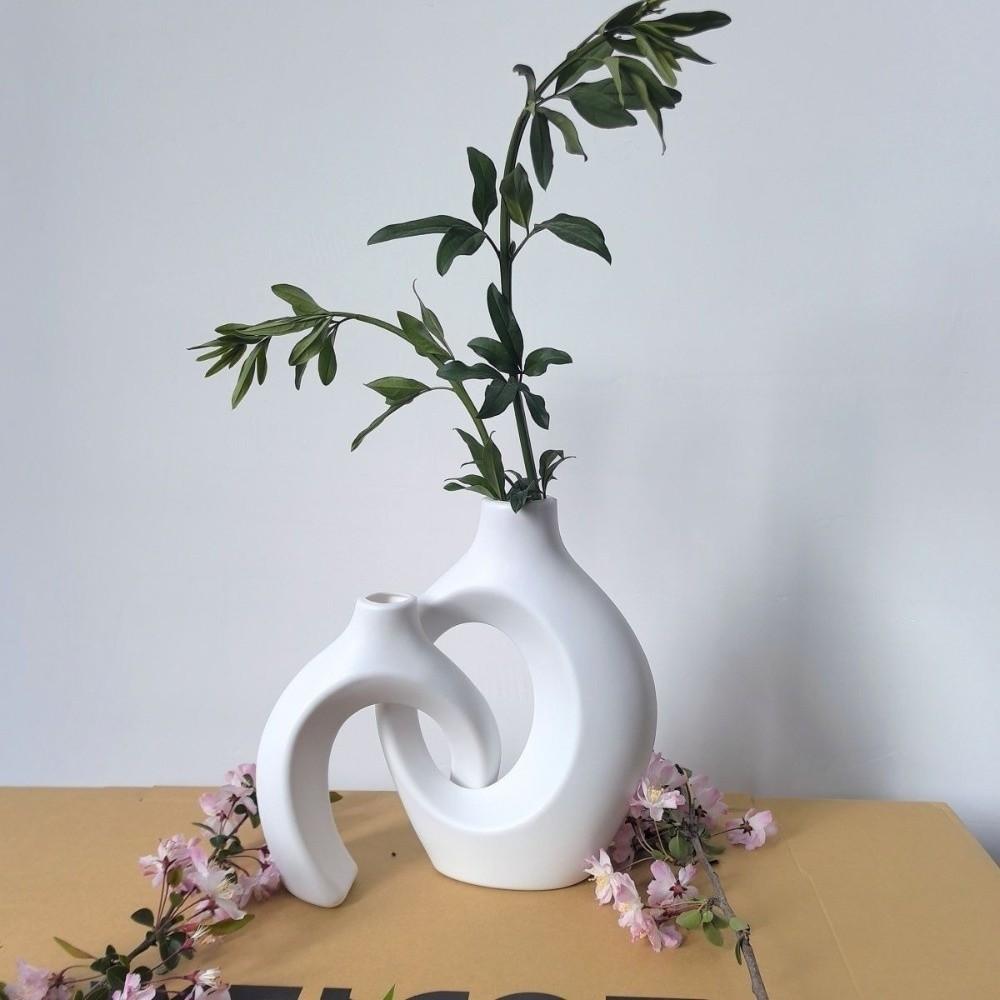 2 pieces/pair Removable Imitation Ceramic Vase Minimalist Vase Set Flower Vases Office