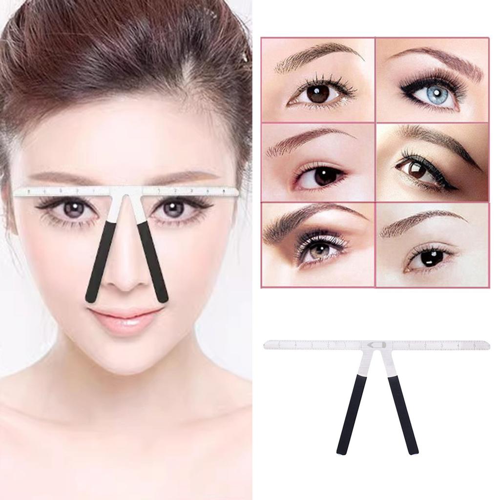 Stainless Steel Eyebrow Positioning Ruler Eyebrow Golden Ratio Caliper 3-Point Positioning Ruler Microblading Brow Guide Measuring Tool