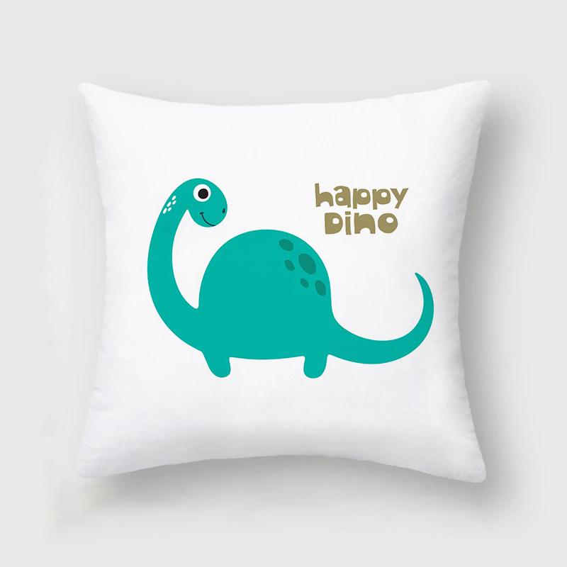 Cute and Interesting Cartoon Dinosaur Throw Pillow Set Sofa Chair Cushion Cover Children's Room Home Decoration Pillowcase 45x45