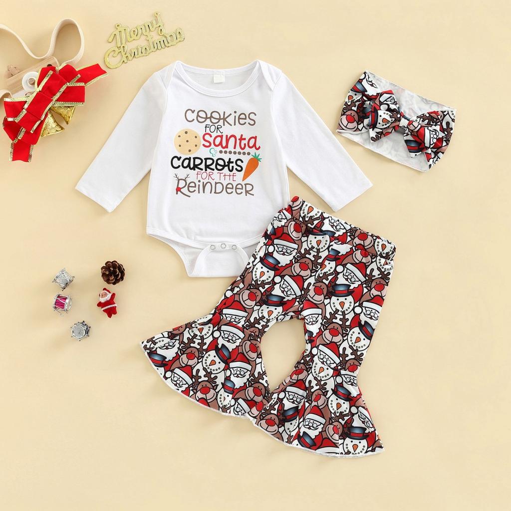 3 шт./комплект для девочек, верх, штаны, повязка на голову, костюм для детей от 0 до 18 месяцев, красочный принт, расклешенные брюки, боди с длинными рукавами и застегивающейся на пуговицы промежностью, одежда для малышей