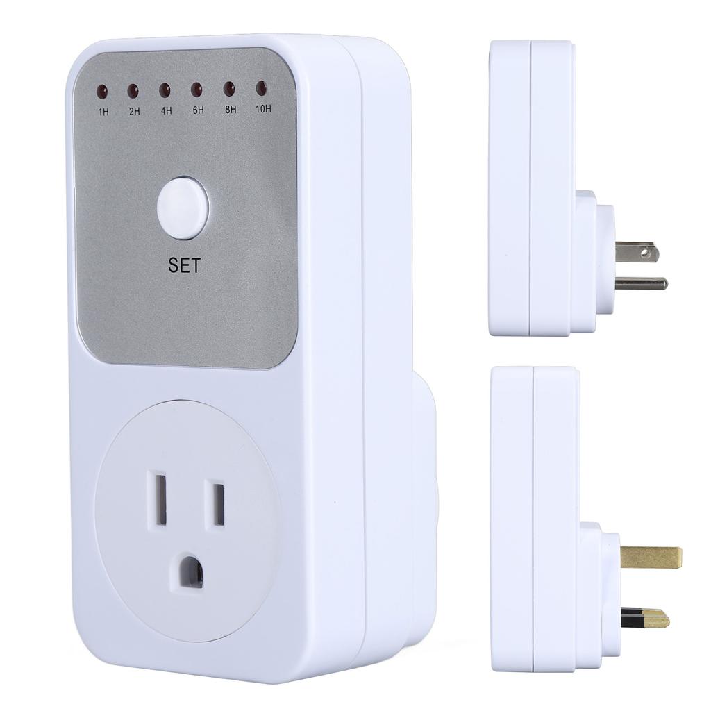 Countdown Timer Socket 1 2 4 6 8 10 Hour Options Auto Shut Off Outlet Countdown Timer for Lamps Fans
