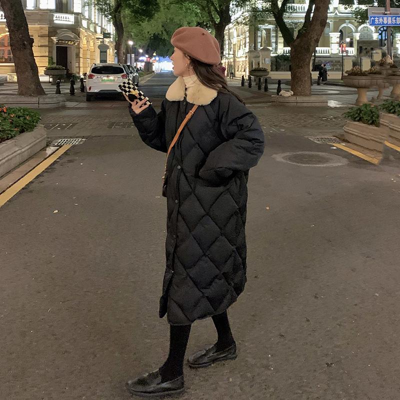 Зимнее теплое длинное пальто с хлопковой подкладкой, толстая свободная верхняя одежда, женские куртки