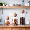 Современная стеклянная банка для хранения кофейных зерен и чая с пробковой крышкой