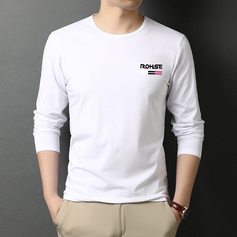 Модная мужская повседневная футболка с круглым вырезом и длинными рукавами на осень/зиму.