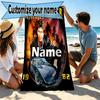Custom Name Personalized Knight Rider Print Beach Towel, for Trip Camping Beach Party Home Decor, Birthday Gift for Family & Friends