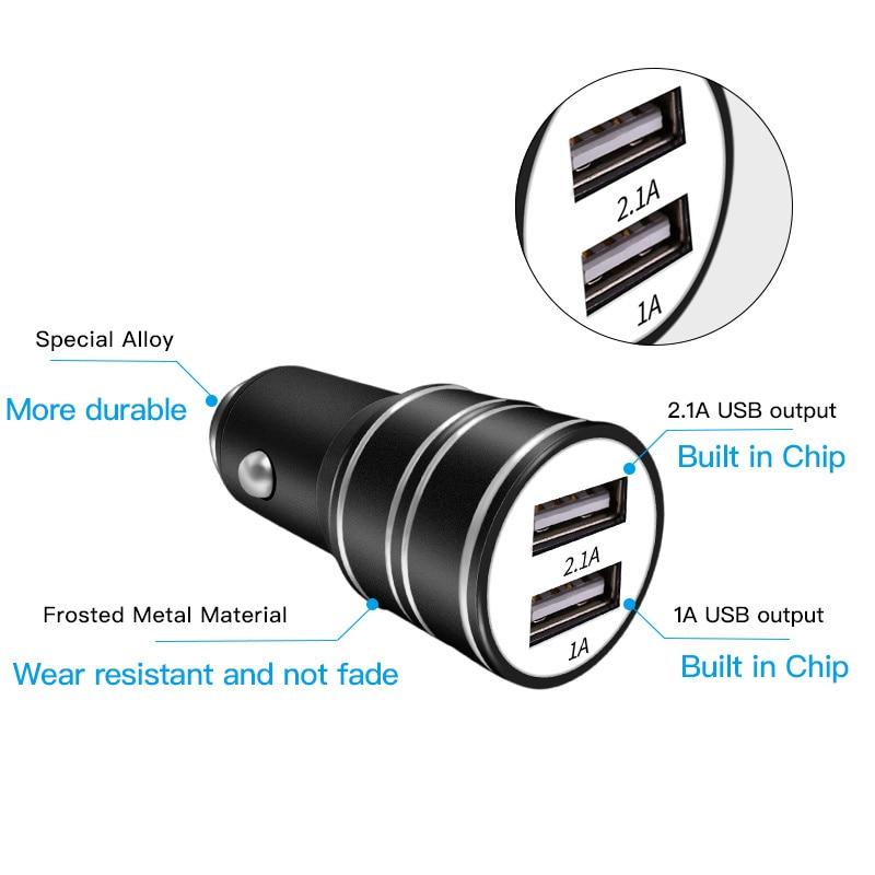 E-ACE 2.1A Dual USB Car Charger Universal Mobile Phone Car-Charger For IPhone 13 12 11 Huawei Samsung Xiaomi USB Charger In Car