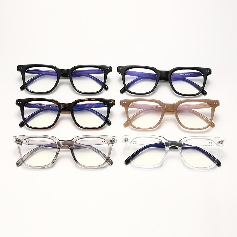 66037 Trend Rice Nail Square Frame Anti Blue Light Flat Glasses 5 Персонализированные простые и тонкие очки
