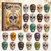 Halloween Advent Box Day of The Dead Calendar, 24-Day Acrylic Ornament Set with Mexican Culture Collectible Skull And Marigold Designs, Tree
