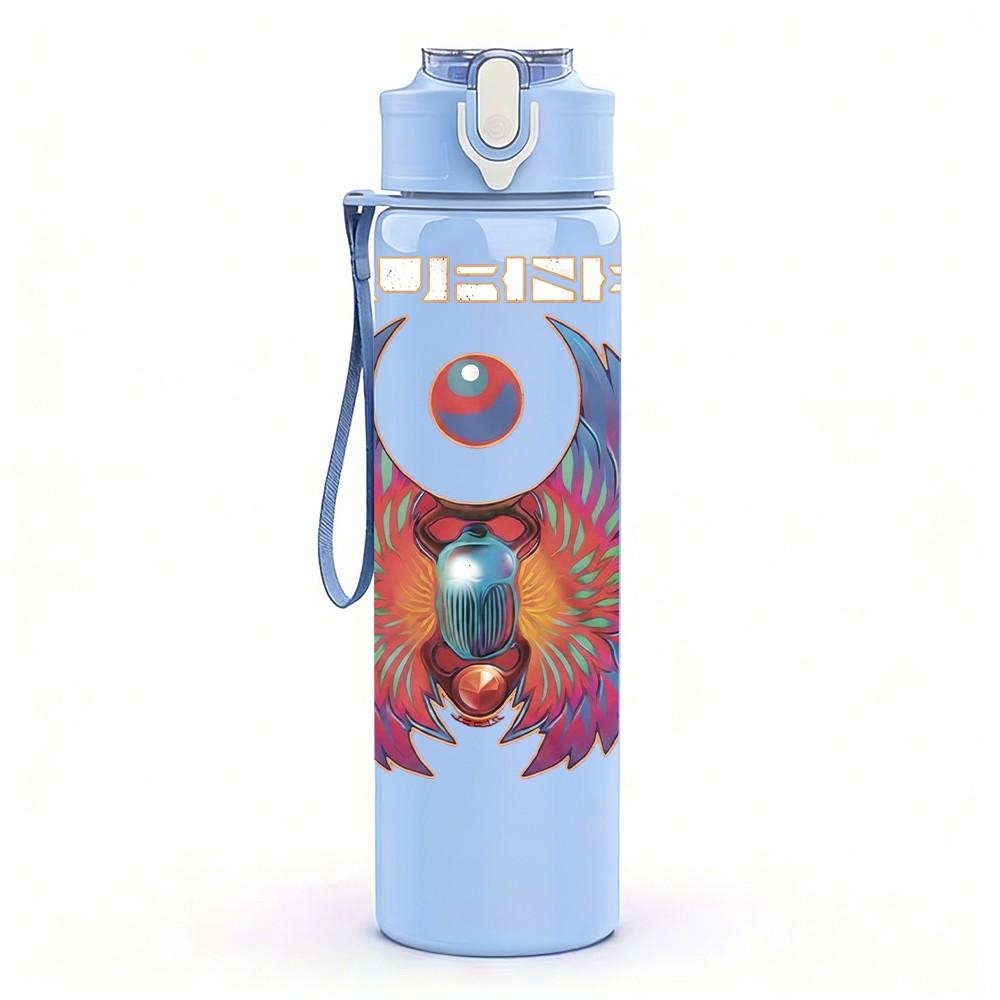 1PC Purple Moon Symbol 750ml sports water bottle leakproof straw lid outdoor office home