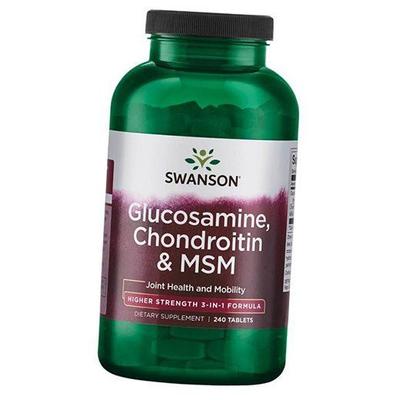Глюкозамин Хондроитин и МСМ высокой концентрации, Glucosamine Chondroitin & MSM Higher Strength, 240таб (03280001)
