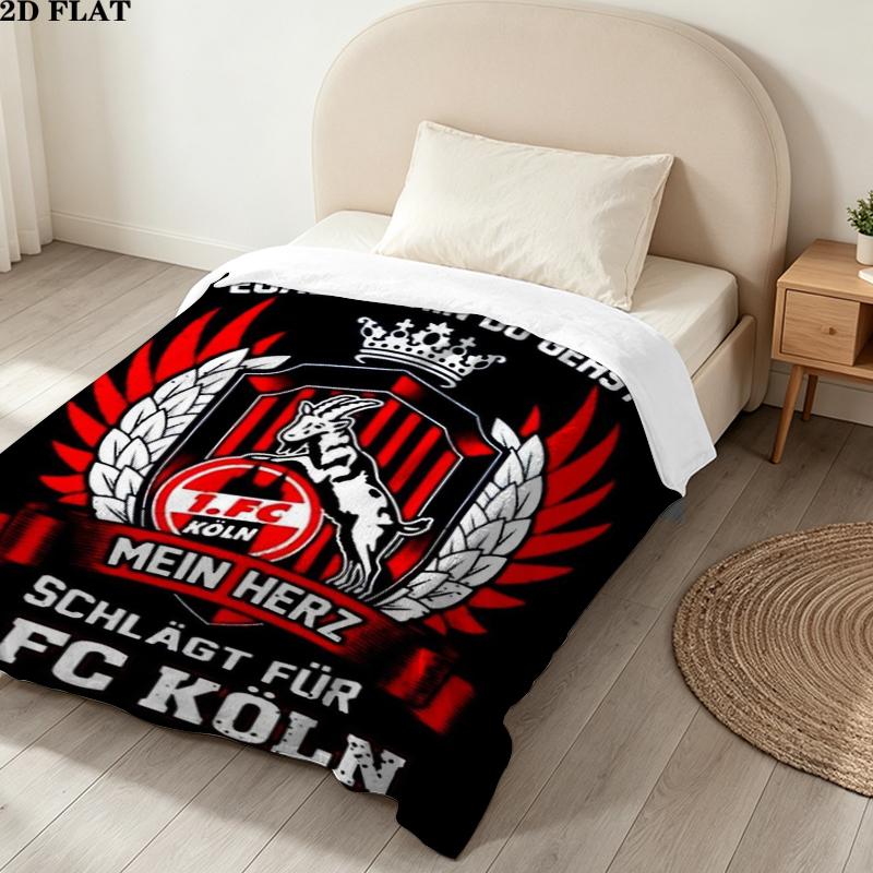 FC Köln Print Flannel Blanket, High quality Comfortable for All Seasons, Home Decor, Warmth and Comfort, Perfect for Christmas Gifts