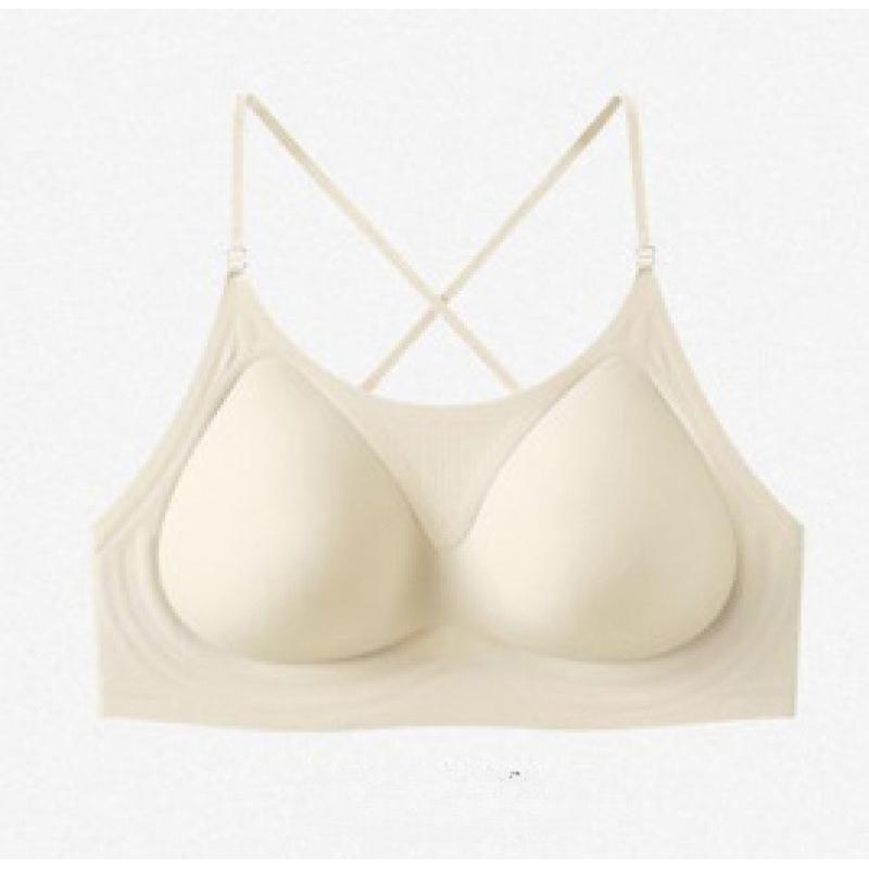Seamless Fragrance Foundation Halter Beauty Back Bra, Thin Strap Three-Way Wear Large Open Back Women Lingerie