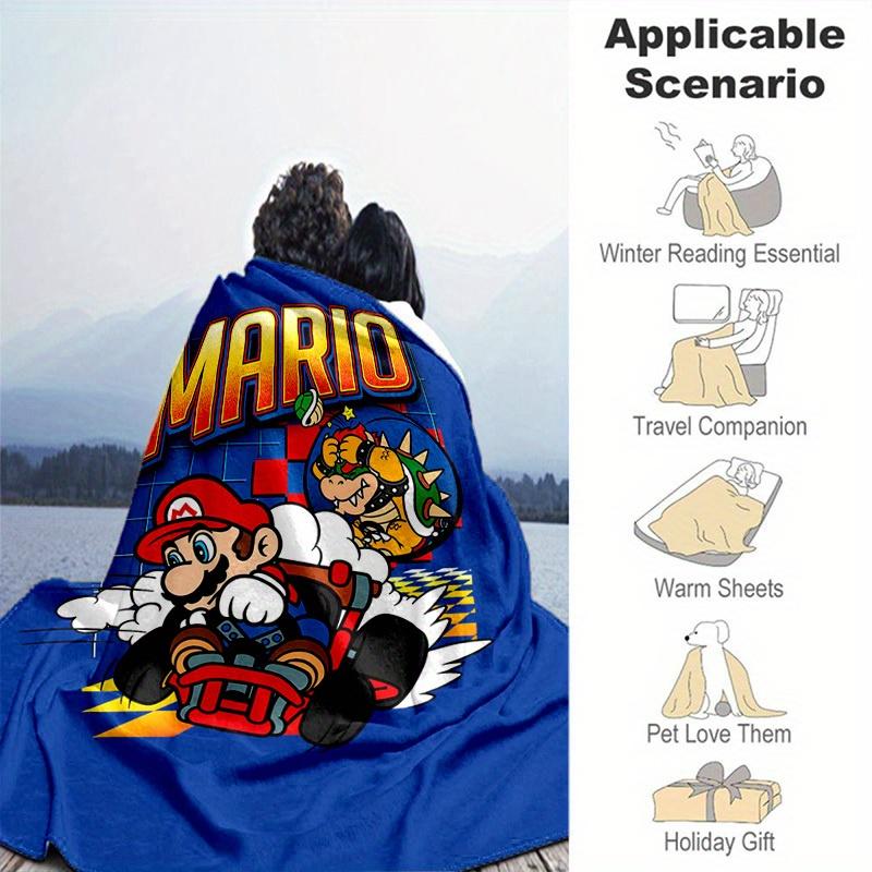 1pcSuper Mario Kart Racing Plush Blanket - Soft & Cozy for All Seasons, Perfect Gift IdeaB06045m