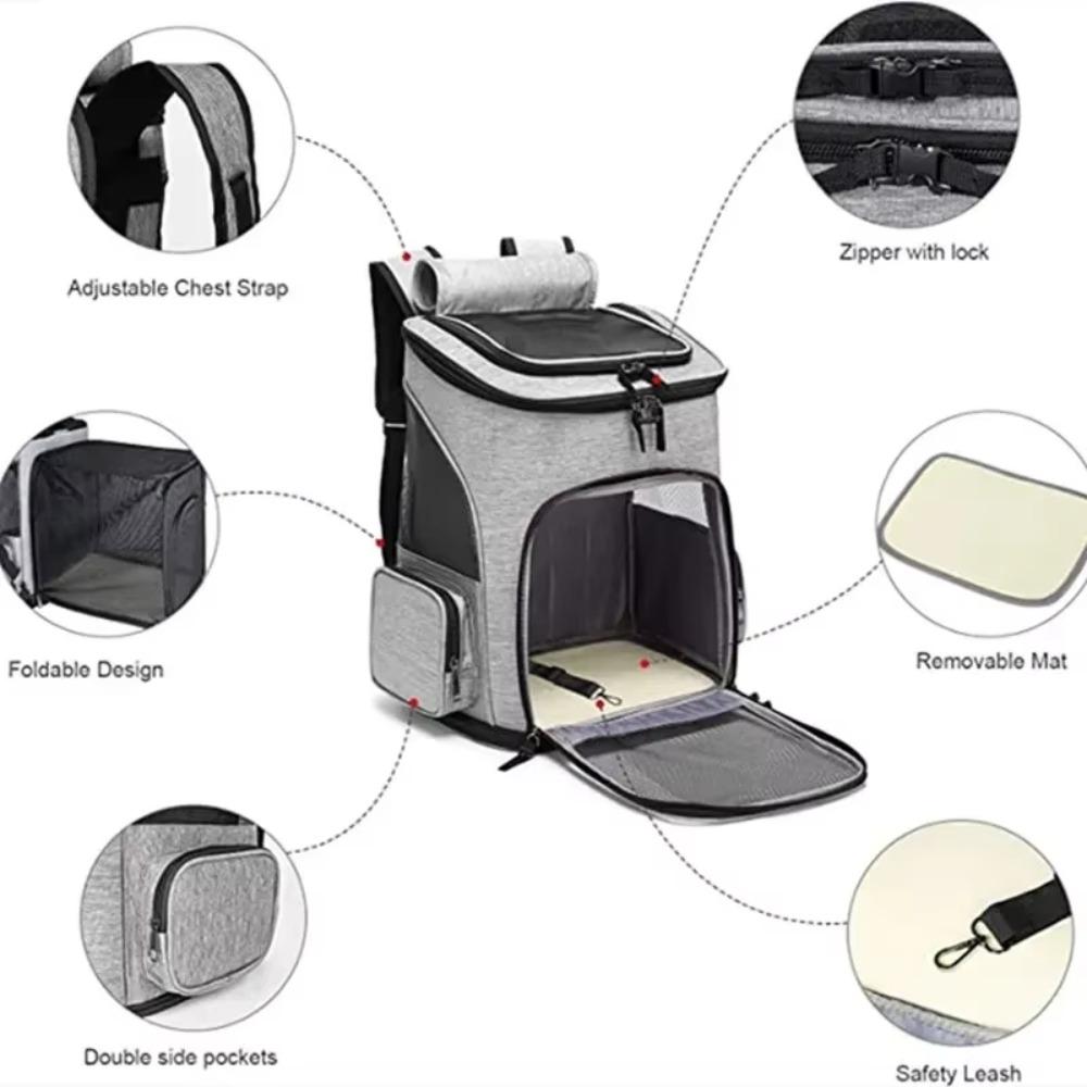 Breathable Pet Backpack Large Capacity Pet Travel Bag Multi-function Cat Carrier Transport