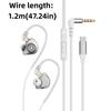 HiFi Stereo Pluggable Wired Earphone with Mic Wired Headset in Ear Earphones  Running