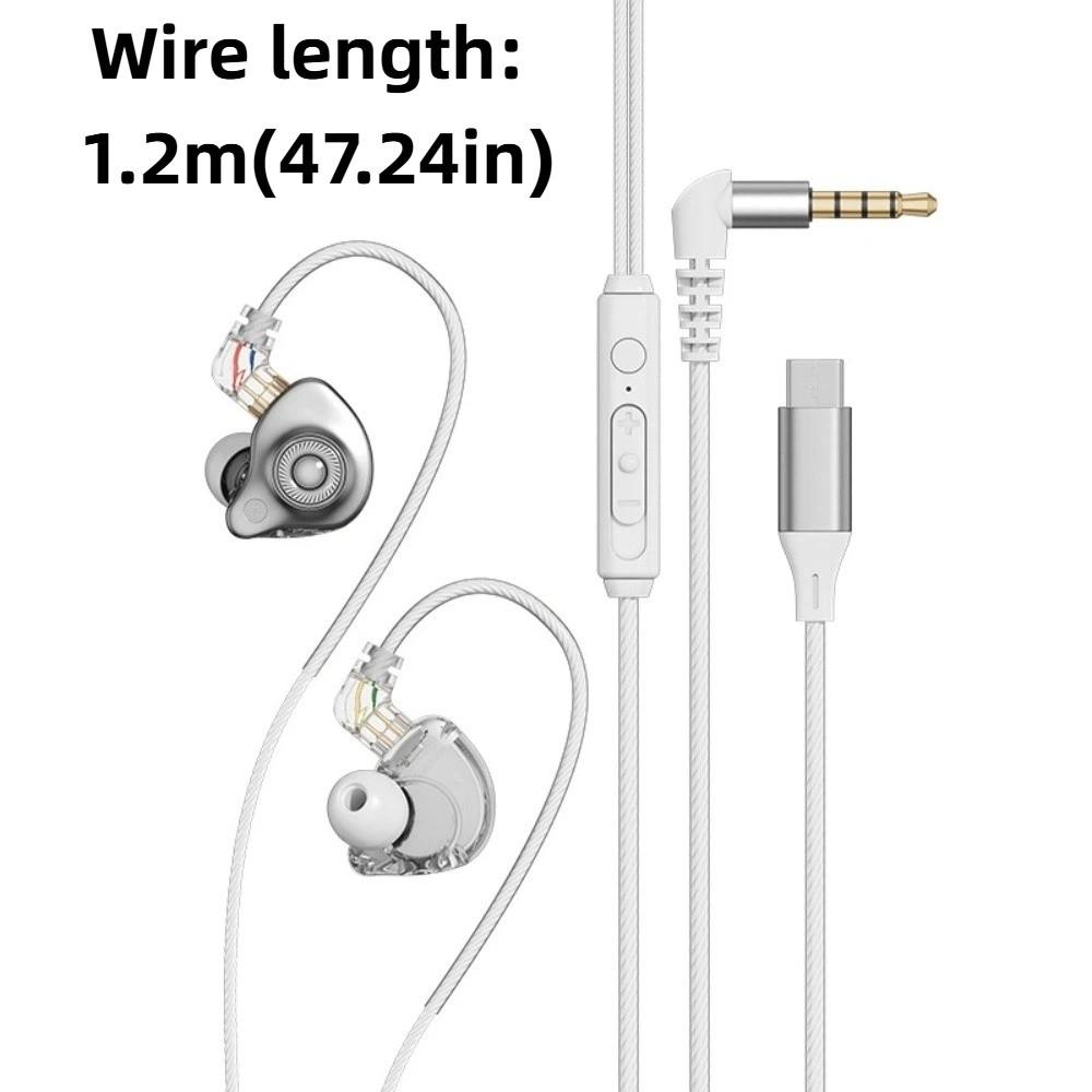 HiFi Stereo Pluggable Wired Earphone with Mic Wired Headset in Ear Earphones Running