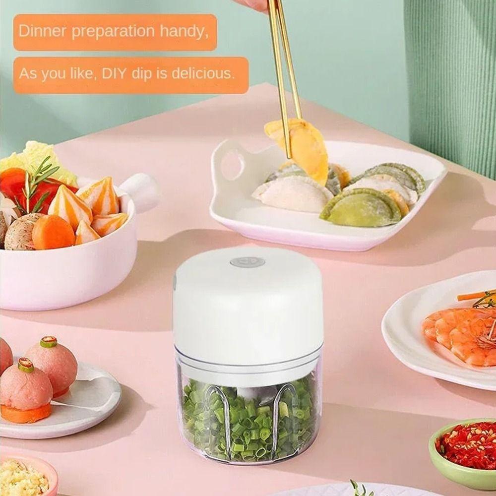 100/250ml Electric Food Chopper Household Garlic Masher Machine Condiment Grinder  Kitchen Gadgets