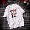 Хлопковая футболка с коротким рукавом, совместный выпуск Coca-Cola, молодежный стиль Гонконга, бренд, размер plus size, универсальная для мужчин и женщин, парная