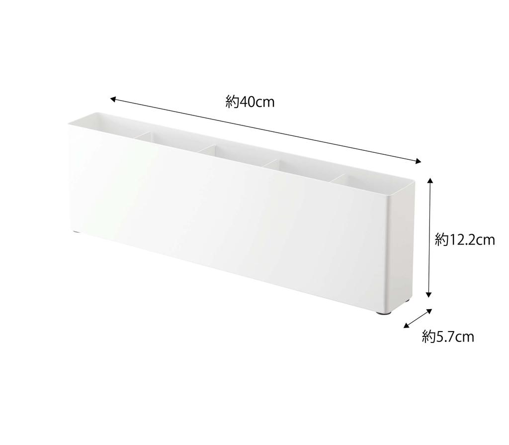 Yamazaki Jitsugyo 4924 Широкая полка с разделителем под передвижной мойкой на 4 предмета, белая, прибл.. 40X5.7X12.2см, Башня, Разделители,