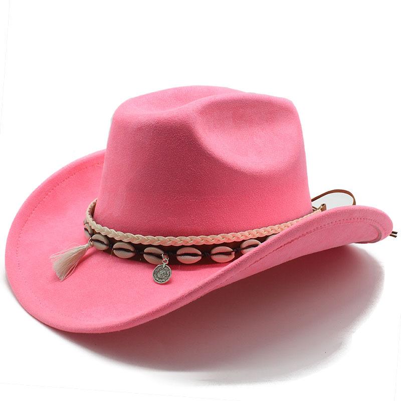 White Fringed Decorative Suede Fleece Warped Edge Western Cowboy Hat Men And Women Outdoor Curled Brim Ethnic Style Top Hat Felt Hat