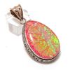 Natural Pink Triplet Opal Gemstone Handmade Copper Jewelry Pendant 2.17" E4G52