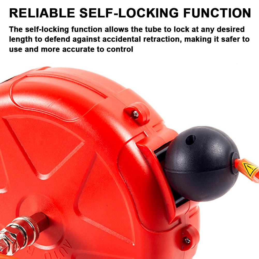 Втягивающаяся катушка для компрессорного шланга 10 м Автоматическая намотка Воздушный шланг Пневмоинструмент Коммерческая катушка с поворотным кронштейном Быстроразъемное соединение