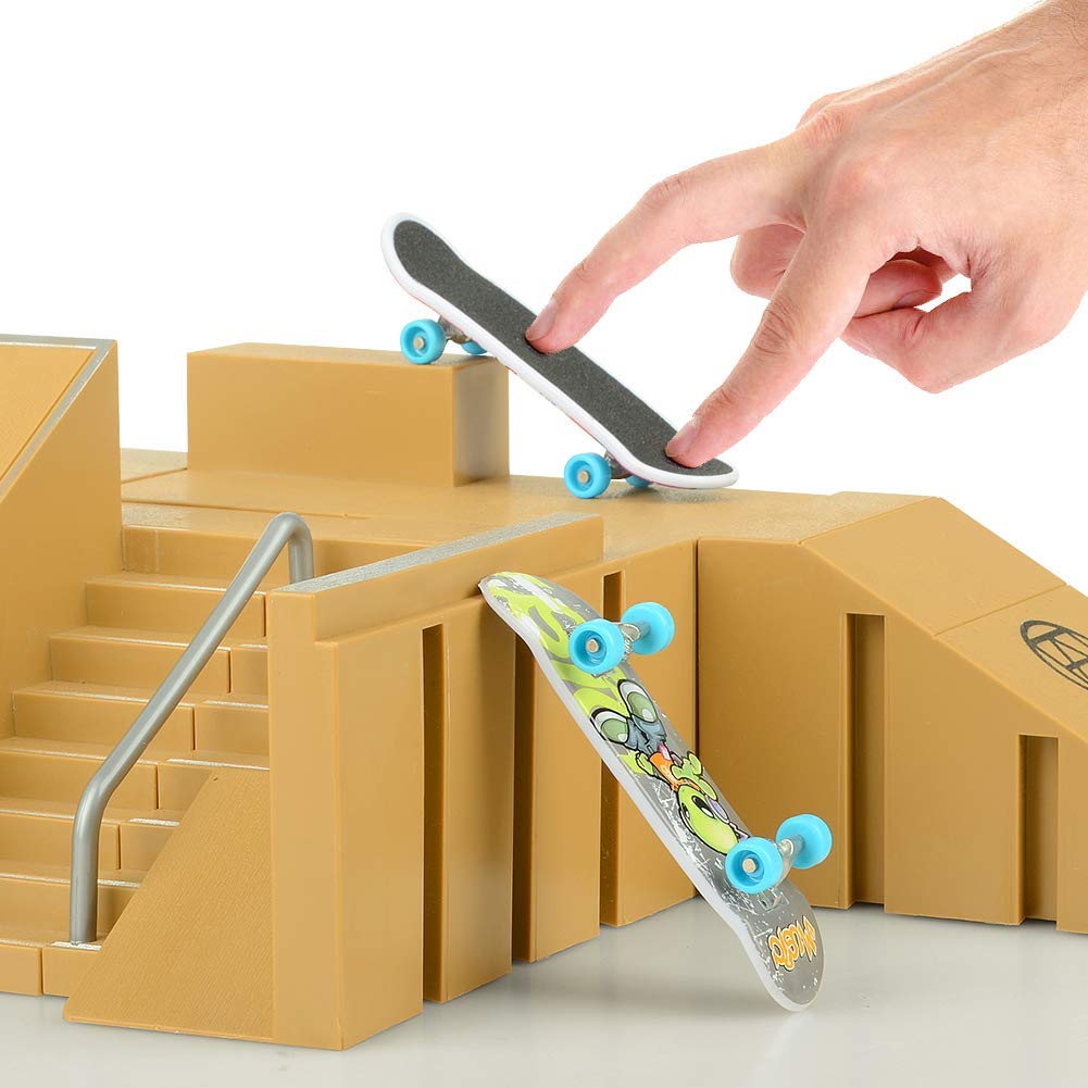 HC фанат Фингерскейт Скейтпарк Набор 5 частей C Красный он расставляет секции фингерборды [Делай круто, свободно] Рейлы, бэнки, рампы, стиры, кривые, рампейдж,