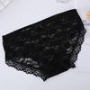 Women Panties Mid Waist Breathable Stretch Hollow Bowknot Soft See-through Lace Sexy Ladies Briefs Underpants Underwear