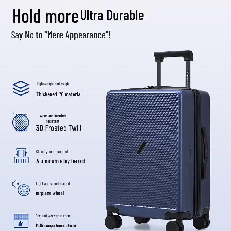 OIWAS Frosted Stripe PC Hardside Carry-On Luggage