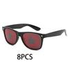 8PCS HD Vision Flag Sunglasses Football Match Fans Sun Glasses Comfortable Anti-slip Legs Sports Party Eyewear