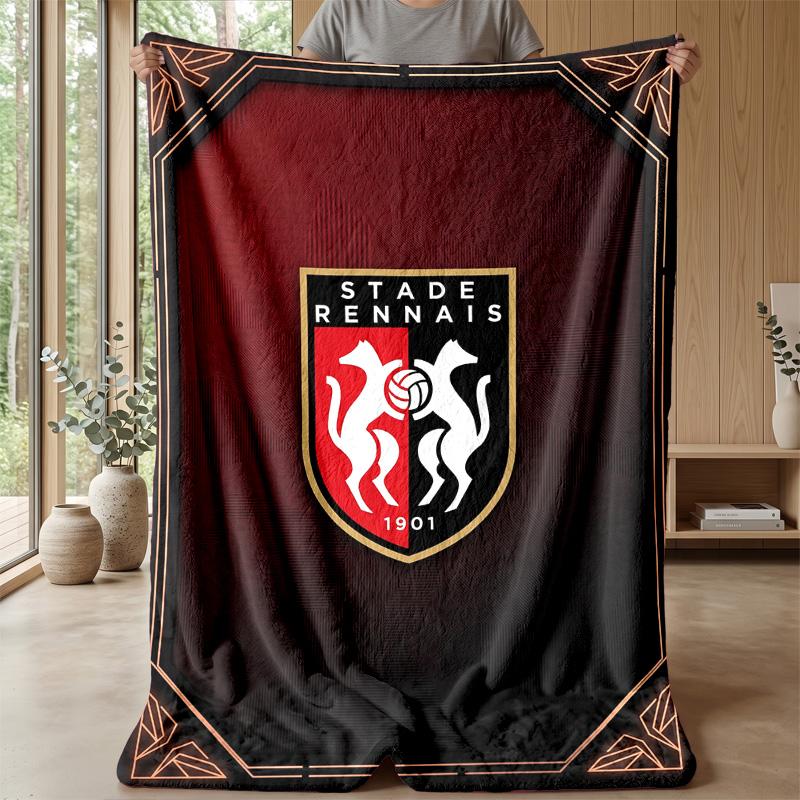 Stade Rennais FC Soft Flannel Fleece Blanket Lightweight Cozy Warm Throw Blanket For Sofa Bed Home Decor