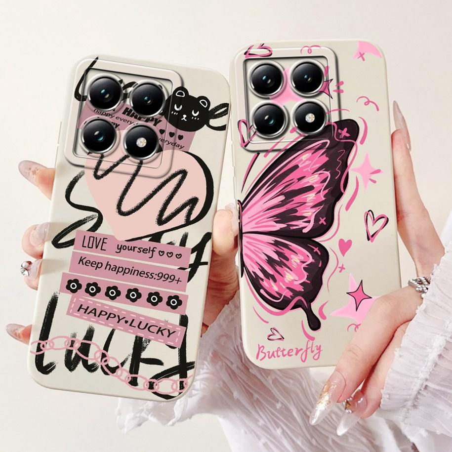 For Xiaomi 14T Pro Case For Xiaomi 14T Phone Case Cute Panda Rabbit Luxury TPU Protective Skin Cover For Xiaomi Mi 14T Pro Coque