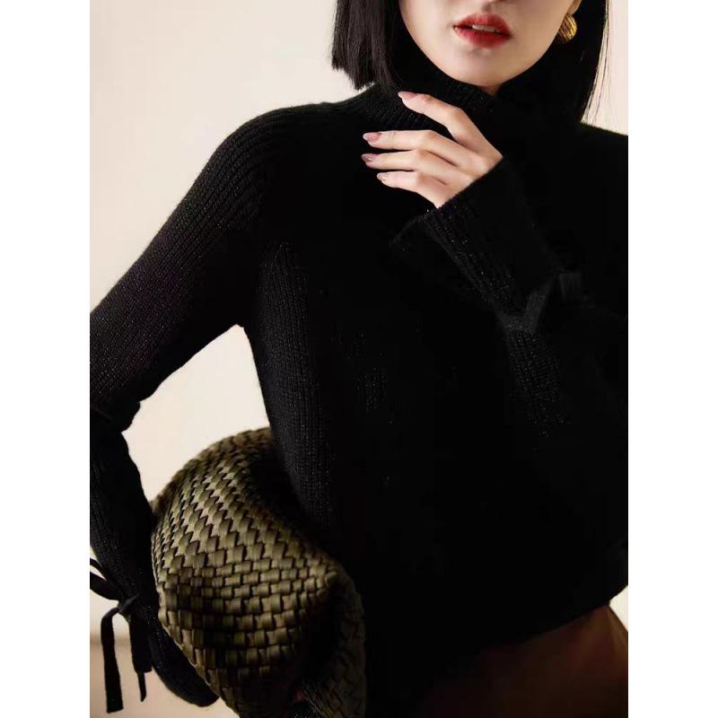 Women's Designer Purple High-Neck Sweater: Unique Knitwear for 2025 Autumn/Winter Collection
