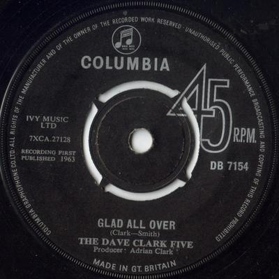7-дюймовая пластинка DAVE CLARK FIVE Glad All Over DB7154 COLUMBIA 1963 UK Rock Б/у