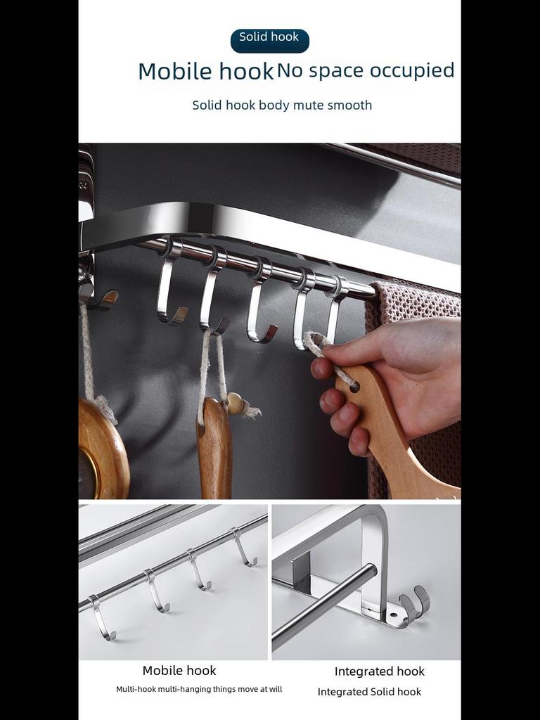 Складная вешалка для полотенец из нержавеющей стали 304 - многофункциональный органайзер для хранения без перфорации