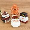 Christmas Gingerbread Iron Candy Boxes Merry Christmas Decorations for Home New Year Xmas Gifts Box Christmas Ornaments Navidad