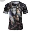 2023 забавная новейшая крутая футболка с 3D принтом Harajuku Wolf для мужчин и женщин, летние топы с короткими рукавами, красивая футболка, модные футболки с животными