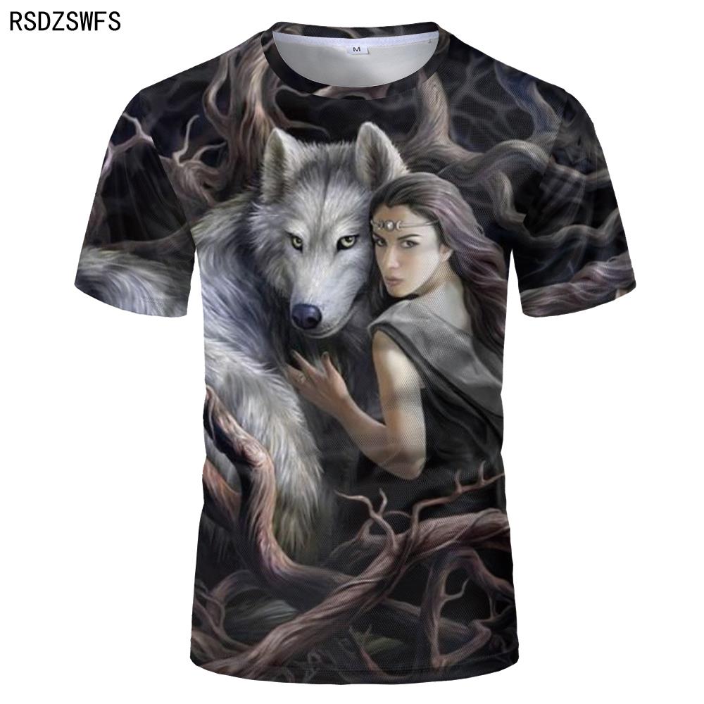 2023 Fun Newest Harajuku Wolf 3D Print Cool T-shirt Men/Women Short Sleeve Summer Tops Beauty T Shirt Fashion Animal Tees