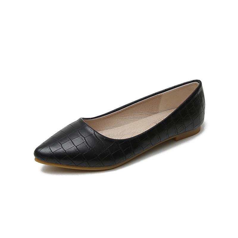 Женская обувь 31-43 2025 г. Новые туфли на плоской подошве с острым носком, большого размера, женская рабочая обувь, удобная для работы, без застежек, однотонная