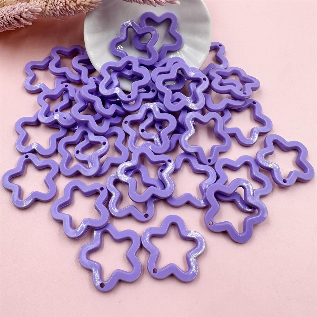 Высококачественная подвеска в виде звезды пентаграммы, 40 шт., подвески цвета конфет для ожерелья, сережек, изготовление украшений своими руками, 30 мм, акрил