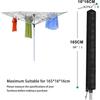 165cm Black Waterproof Zippered Cover for Rotary Dryer Garden Clothes Dryer Rain Dust Protection