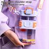 Portable Water Bottle for Students Square Design Heat Resistant Leakproof with Sturdy Strap Handle Summer School Essential